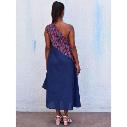 Chidiyaa Smell of Rain Mystic Sea Hand Block Printed Cotton Dress
