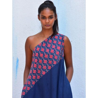 Chidiyaa Smell of Rain Mystic Sea Hand Block Printed Cotton Dress