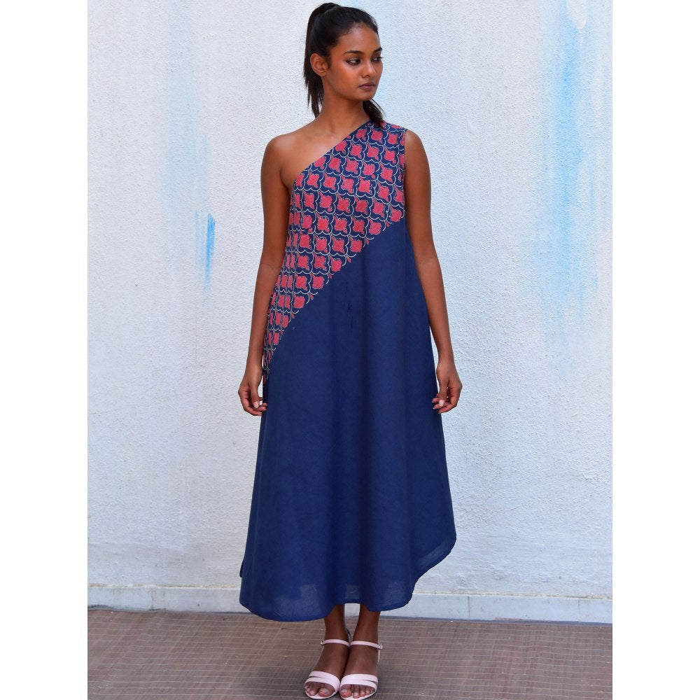 Chidiyaa Smell of Rain Mystic Sea Hand Block Printed Cotton Dress