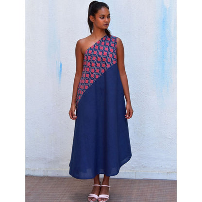 Chidiyaa Smell of Rain Mystic Sea Hand Block Printed Cotton Dress