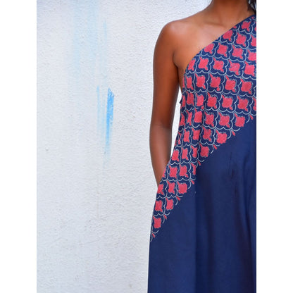 Chidiyaa Smell of Rain Mystic Sea Hand Block Printed Cotton Dress