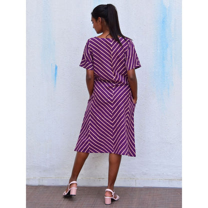 Chidiyaa Smell of Rain Mulberry Hand Block Printed Cotton Dress