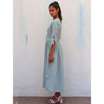 Chidiyaa Smell of Rain Tundra Hand Block Printed Cotton Dress