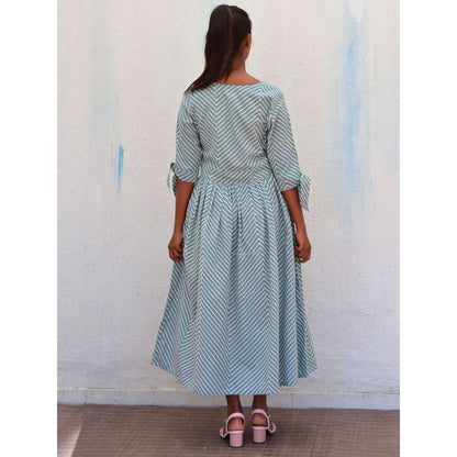 Chidiyaa Smell of Rain Tundra Hand Block Printed Cotton Dress