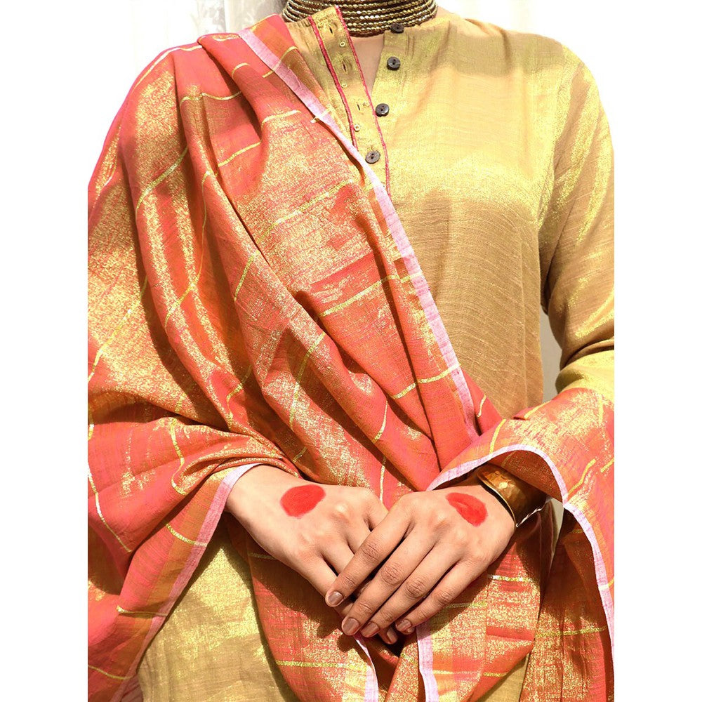 Chidiyaa Parijata Handwoven Cotton Zari Dupatta