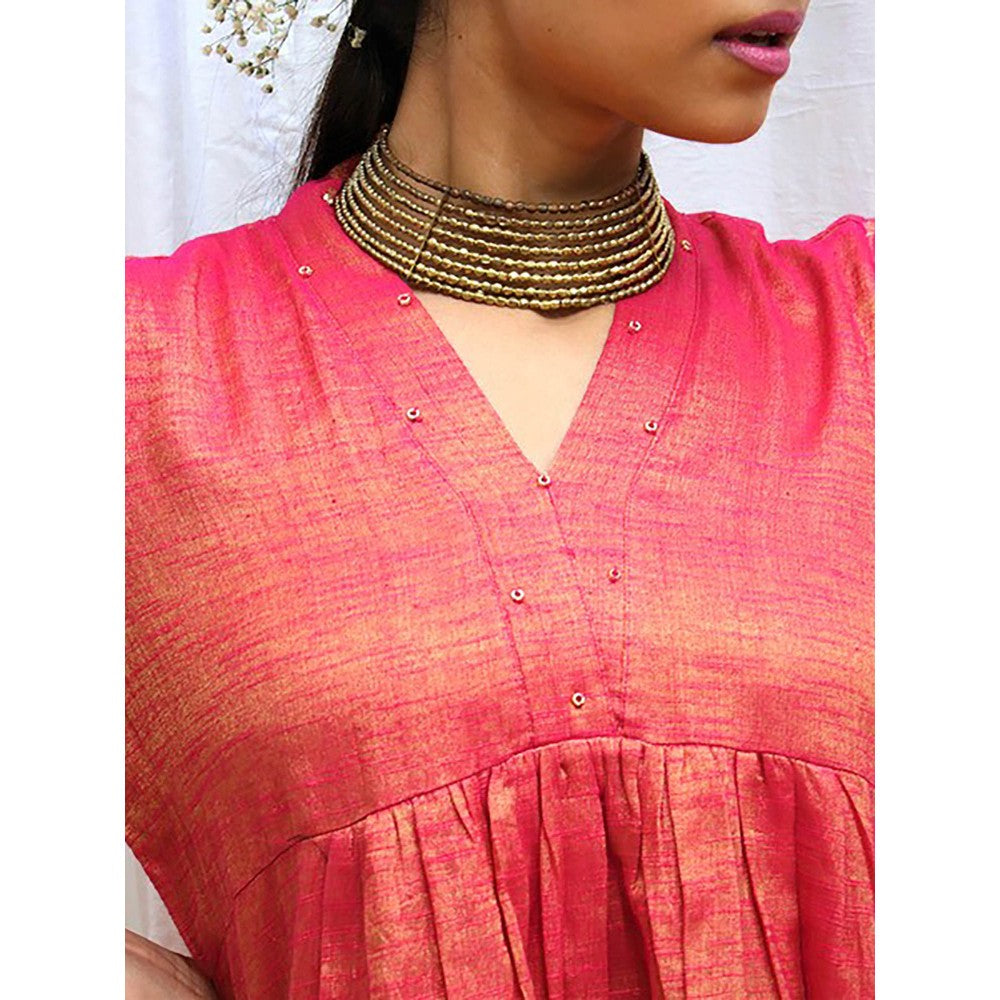Chidiyaa Shyama Handwoven Cotton Zari Kurta & Palazzo (Set of 2)
