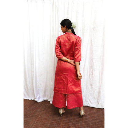 Chidiyaa Shyama Handwoven Cotton Zari Kurta & Palazzo (Set of 2)