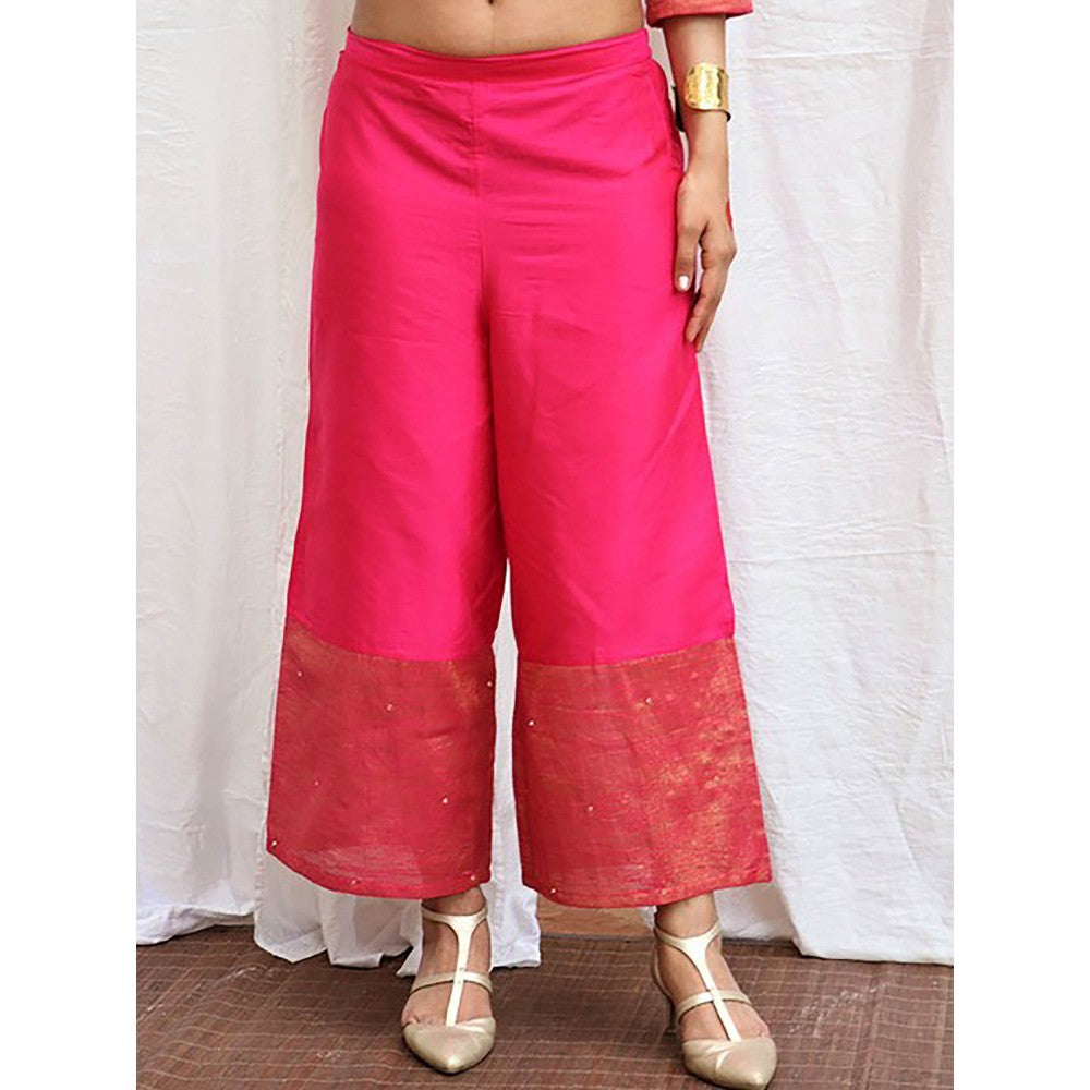 Chidiyaa Shyama Handwoven Cotton Zari Kurta & Palazzo (Set of 2)