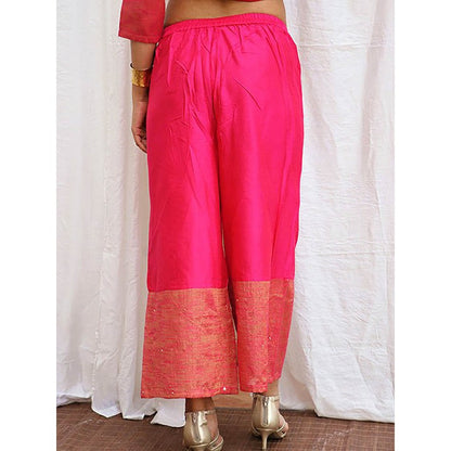 Chidiyaa Shyama Handwoven Cotton Zari Kurta & Palazzo (Set of 2)