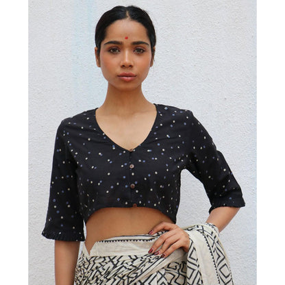 Chidiyaa Paakhi Silhouettes of You Hand Block Printed Cotton Stitched Blouse