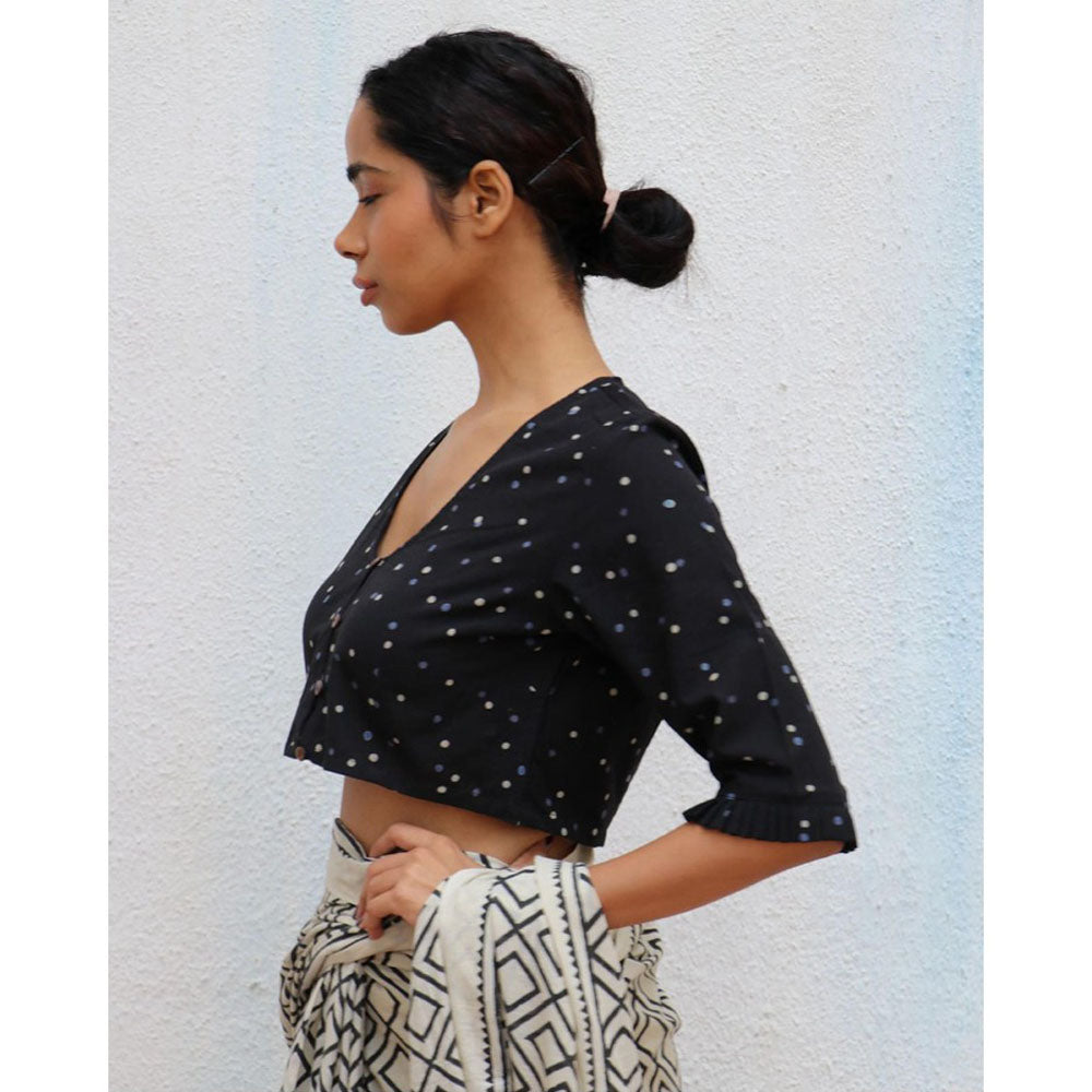 Chidiyaa Paakhi Silhouettes of You Hand Block Printed Cotton Stitched Blouse