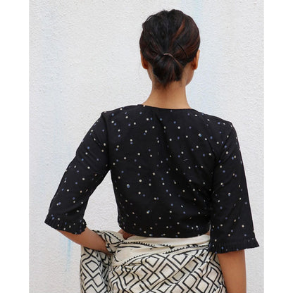 Chidiyaa Paakhi Silhouettes of You Hand Block Printed Cotton Stitched Blouse