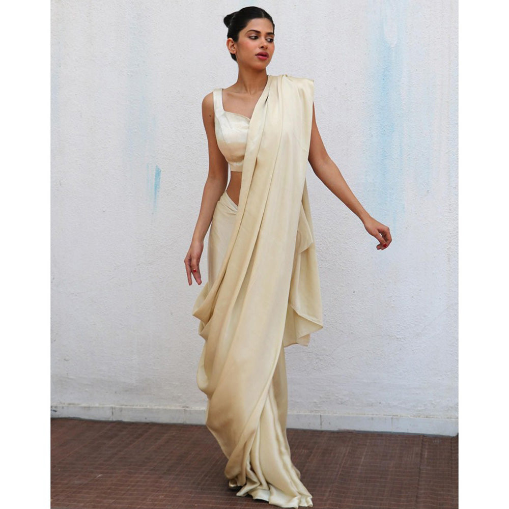 Chidiyaa Cream Zarna Modal Silk Saree