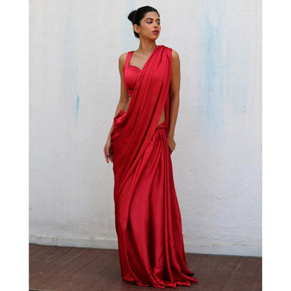 Chidiyaa Maroon Tista Mashru Silk Stitched Blouse