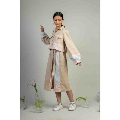 Doodlage Beige Puff Sleeve Crop Jacket