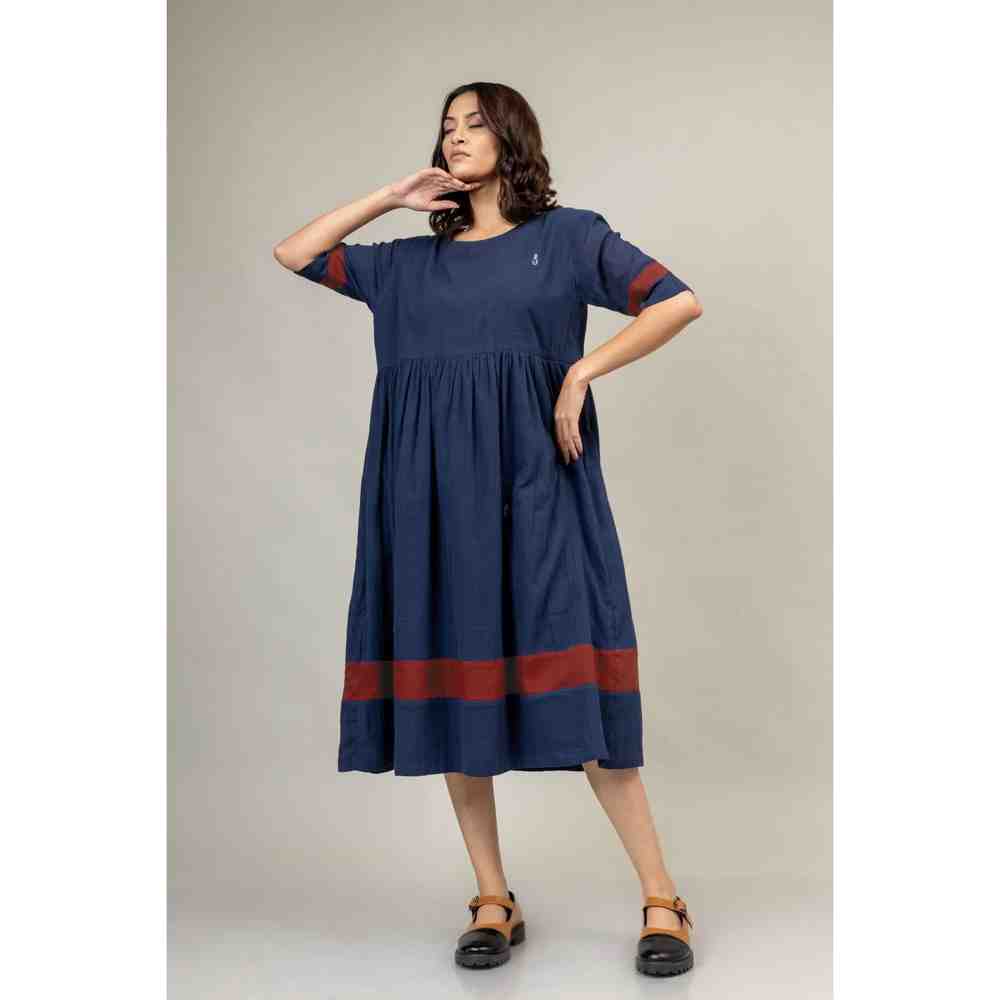 Doodlage Blue Gathered Dress
