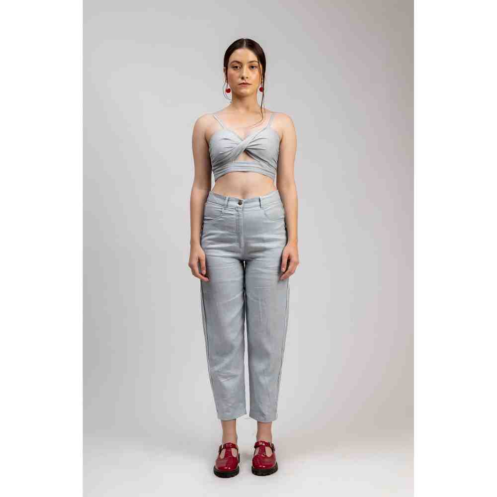 Doodlage Ice Blue Maria Tapered Pants