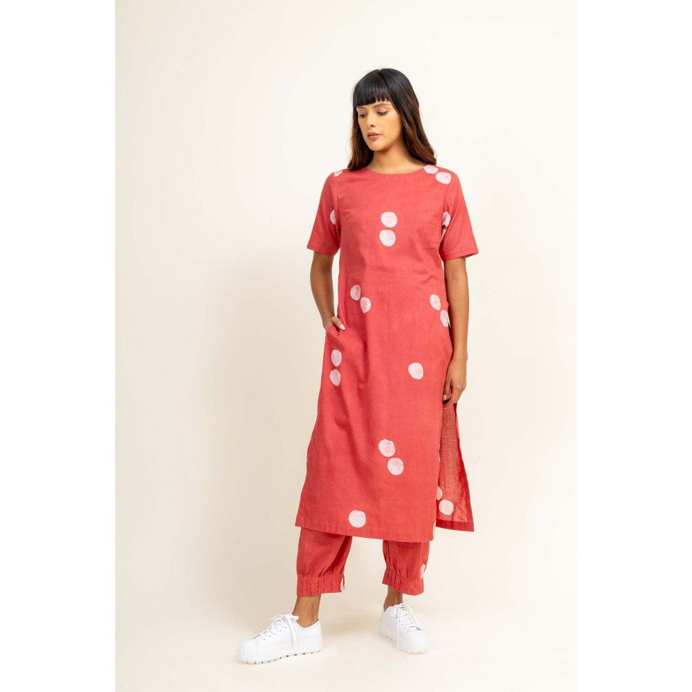 Doodlage Coral Printed Tunic With Tapered Pant (Set of 2)