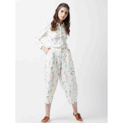Doodlage Off White Human Print Pants