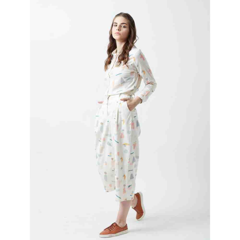 Doodlage Off White Human Print Pants