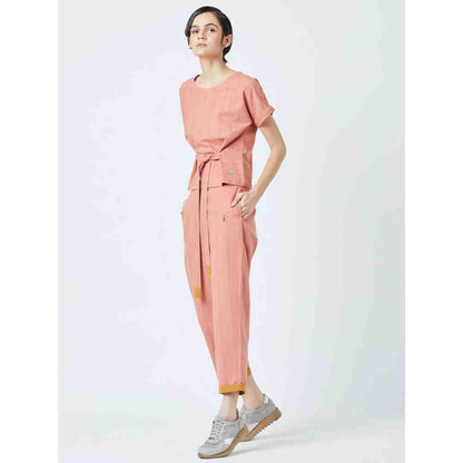 Doodlage Peach Fildes Striped Pant