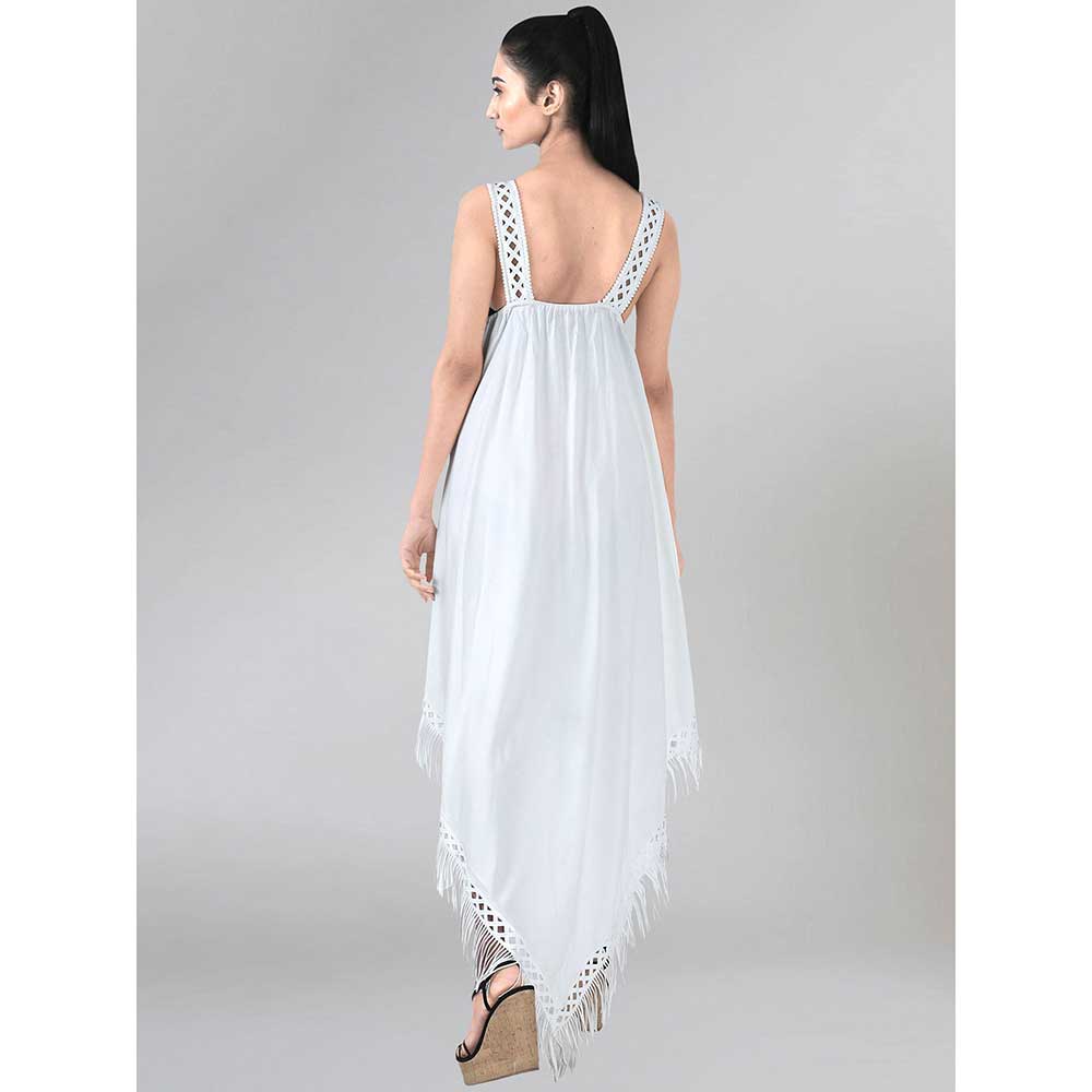 First Resort by Ramola Bachchan White Handkerchief Dress