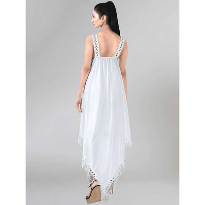 First Resort by Ramola Bachchan White Handkerchief Dress
