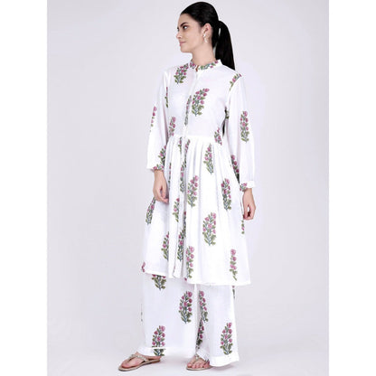 First Resort by Ramola Bachchan White Floral Coordinate (Set of 2)