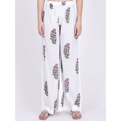 First Resort by Ramola Bachchan White Floral Coordinate (Set of 2)