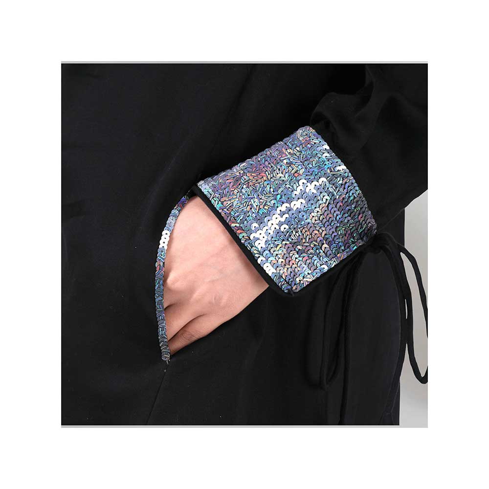 First Resort by Ramola Bachchan Black Sequined Shirt Dress And Wide Leg Pants