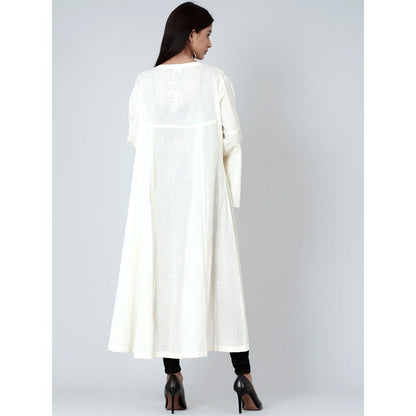 First Resort by Ramola Bachchan Off-White Embellished Coat Shrug