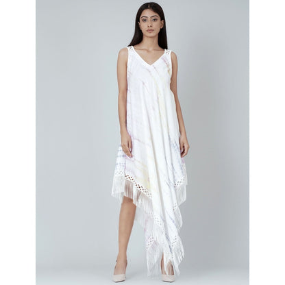 First Resort by Ramola Bachchan Multicoloured Tie-Dye Handkerchief Dress
