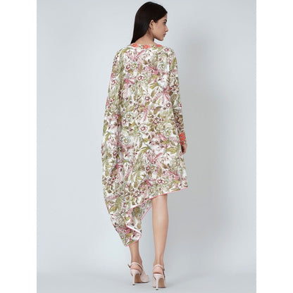 First Resort by Ramola Bachchan Green One Sleeve Floral Print Dress