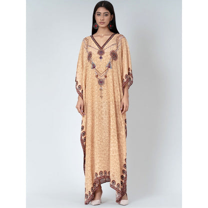 First Resort by Ramola Bachchan Yellow Pearl Full Length Kaftan
