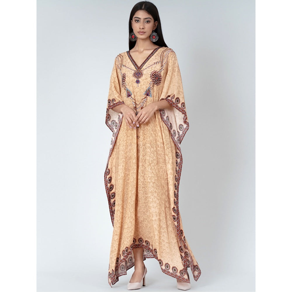 First Resort by Ramola Bachchan Yellow Pearl Full Length Kaftan