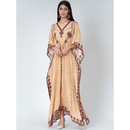 First Resort by Ramola Bachchan Yellow Pearl Full Length Kaftan