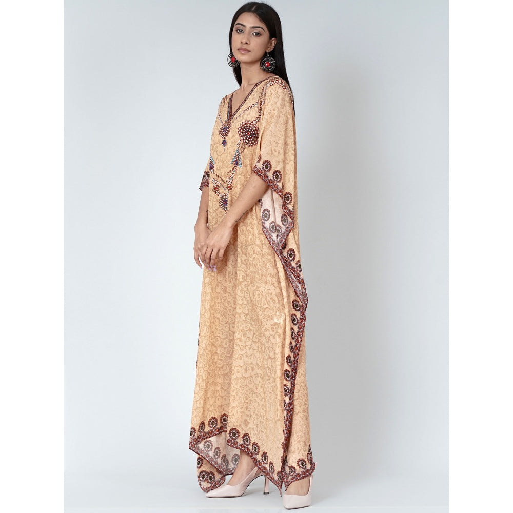 First Resort by Ramola Bachchan Yellow Pearl Full Length Kaftan