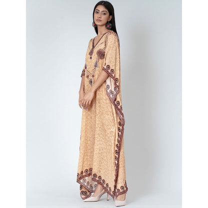 First Resort by Ramola Bachchan Yellow Pearl Full Length Kaftan