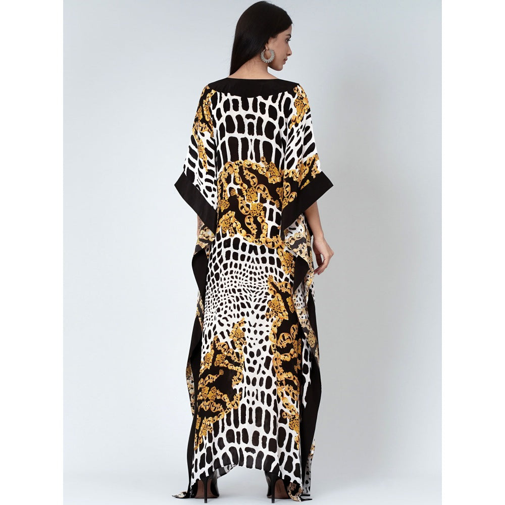 First Resort by Ramola Bachchan Yellow Baroque Full Length Kaftan