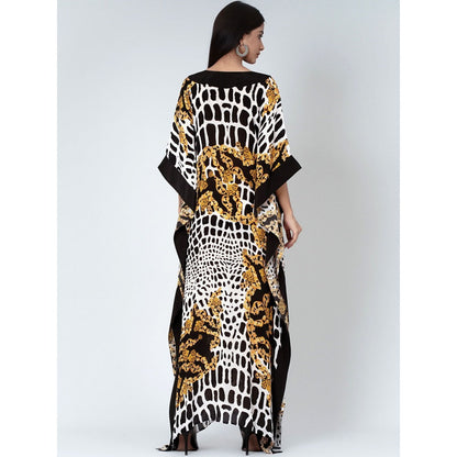 First Resort by Ramola Bachchan Yellow Baroque Full Length Kaftan