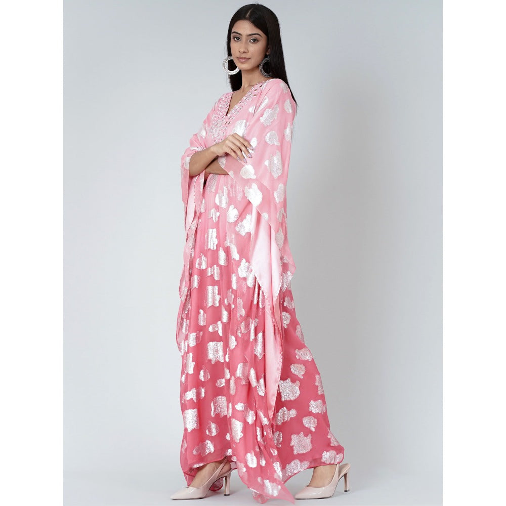 First Resort by Ramola Bachchan Rose Pink Ombre Full Length Kaftan