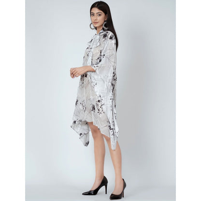 First Resort by Ramola Bachchan Grey And Black Floral Top
