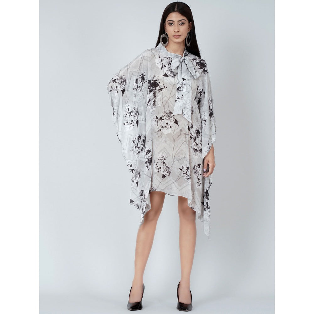 First Resort by Ramola Bachchan Grey And Black Floral Top
