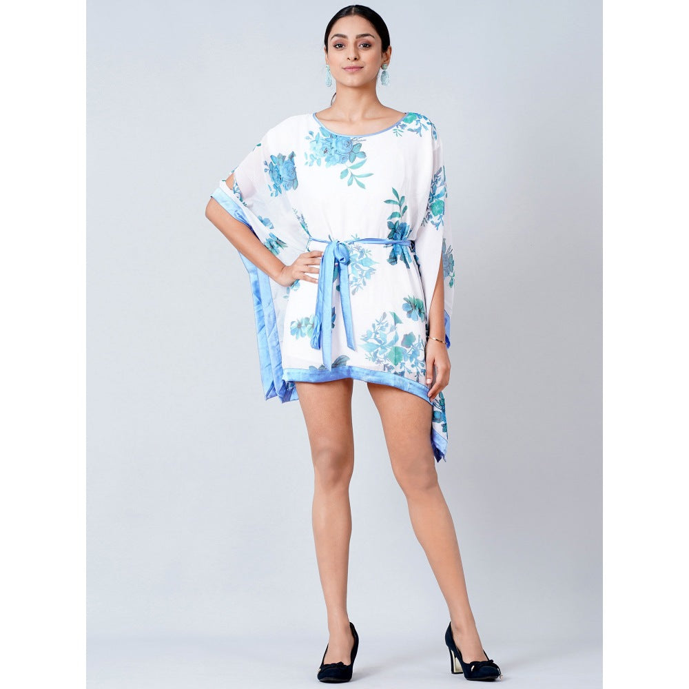 First Resort by Ramola Bachchan White Floral Kaftan Tunic