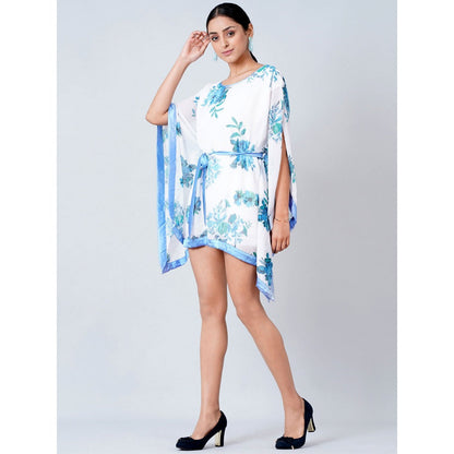 First Resort by Ramola Bachchan White Floral Kaftan Tunic