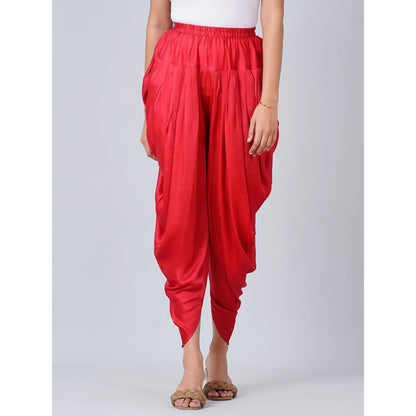 First Resort by Ramola Bachchan Red Dhoti Pants