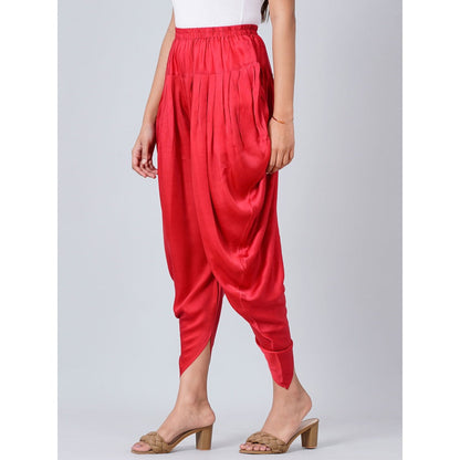 First Resort by Ramola Bachchan Red Dhoti Pants