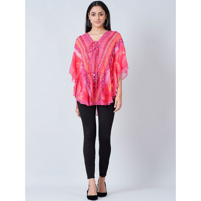 First Resort by Ramola Bachchan Pink Embellished Floral Kaftan Tunic