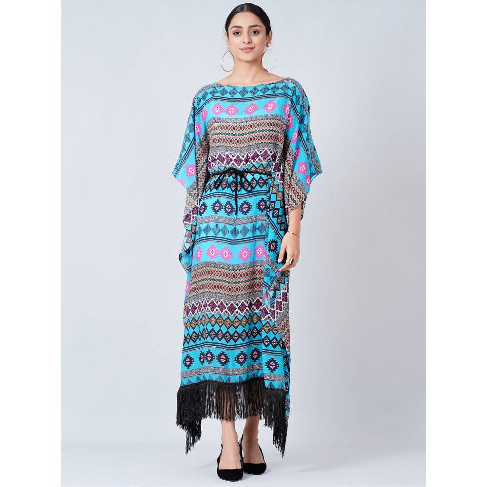 First Resort by Ramola Bachchan Blue Aztec Poncho Dress (Set of 2)