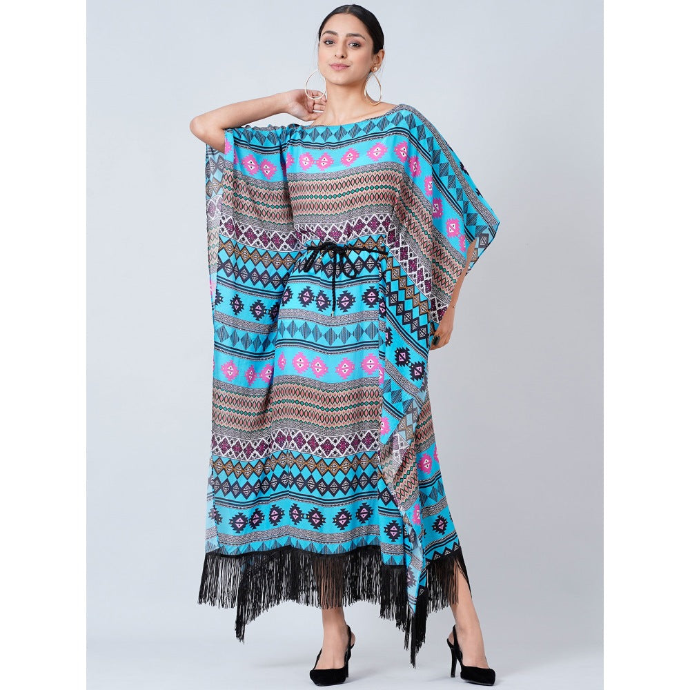 First Resort by Ramola Bachchan Blue Aztec Poncho Dress (Set of 2)